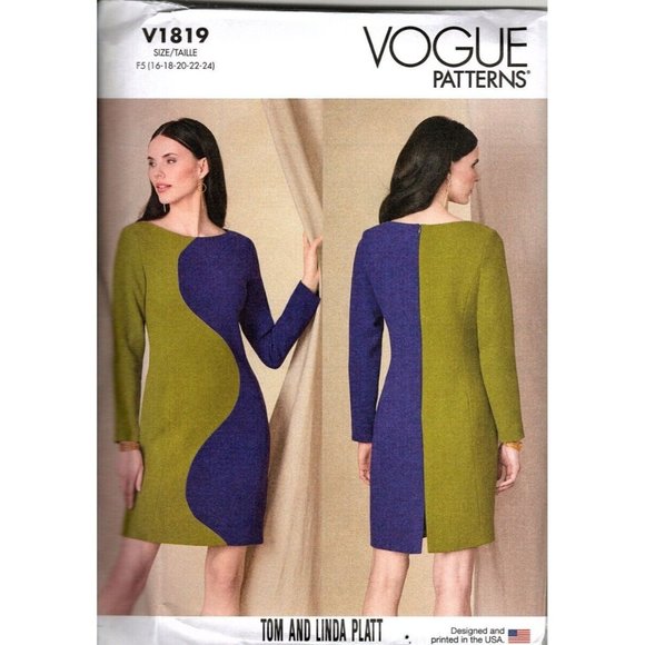 Vogue Patterns V1819 Designer Tom and Linda Platt Misses Dress 16 - 24 UNCUT - Picture 1 of 2